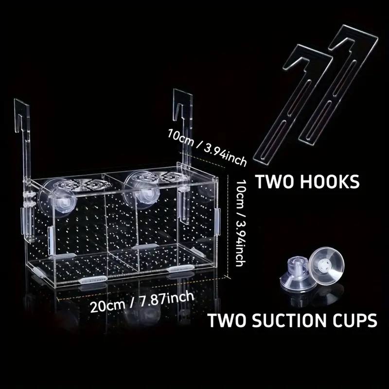1x Two-Square Acrylic Fish Breeding & Isolation Box with Suction FAST SHIPPING - Ship From USA