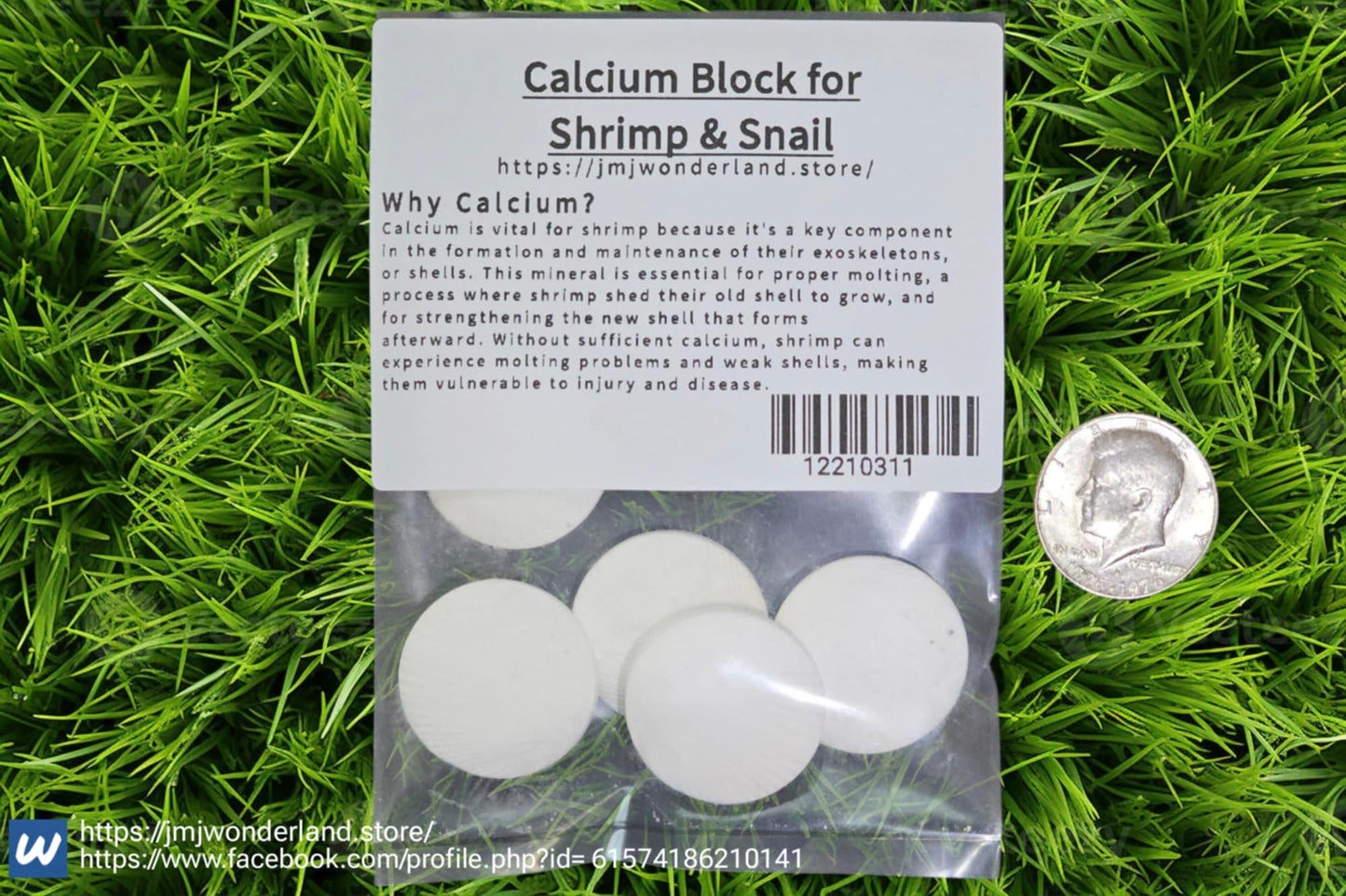 5x Calcium Block Great for Shrimp - Crawfish - Snail and Turtle