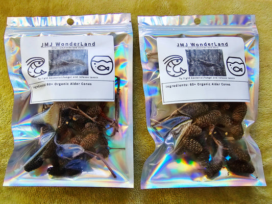 60+ Organic Alder Cones Great for Aquarium Fish - TANNIN WATER - Antibacterial - Antifungal